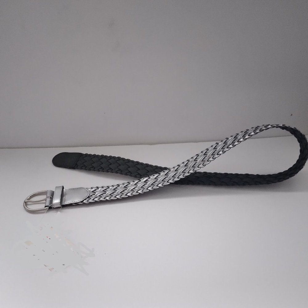 New woven pattern silver belt